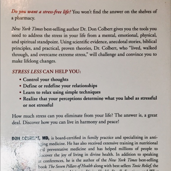 Stress Less, by Don Colbert, MD. - Picture 2 of 3
